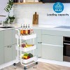 TOBILI 3-Tier Metal Rolling Cart Utility & Storage Cart with Lockable Wheels Kitchen Bathroom Office(White) - 2 of 4