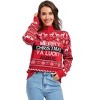 Coolmee Women's Ugly Christmas Sweater Fall Winter Quarter Zip Casual Knitwear Pullover - 2 of 4