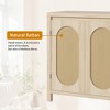 Rattan Cabinet Sideboard Buffet Kitchen Storage Cabinet Cupboard Console Table Wood Coffee Bar Cabinet With Doors and Shelves Liquor Accent Cabinet - 4 of 4