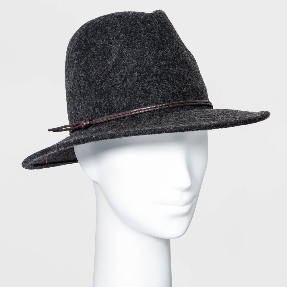 Women's Felt Fedora Hat - Universal Thread Charcoal, Gray