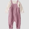 Little Planet By Carter's Organic Baby Girls' 2pc Sweater Overalls Set - Pink - 3 of 4