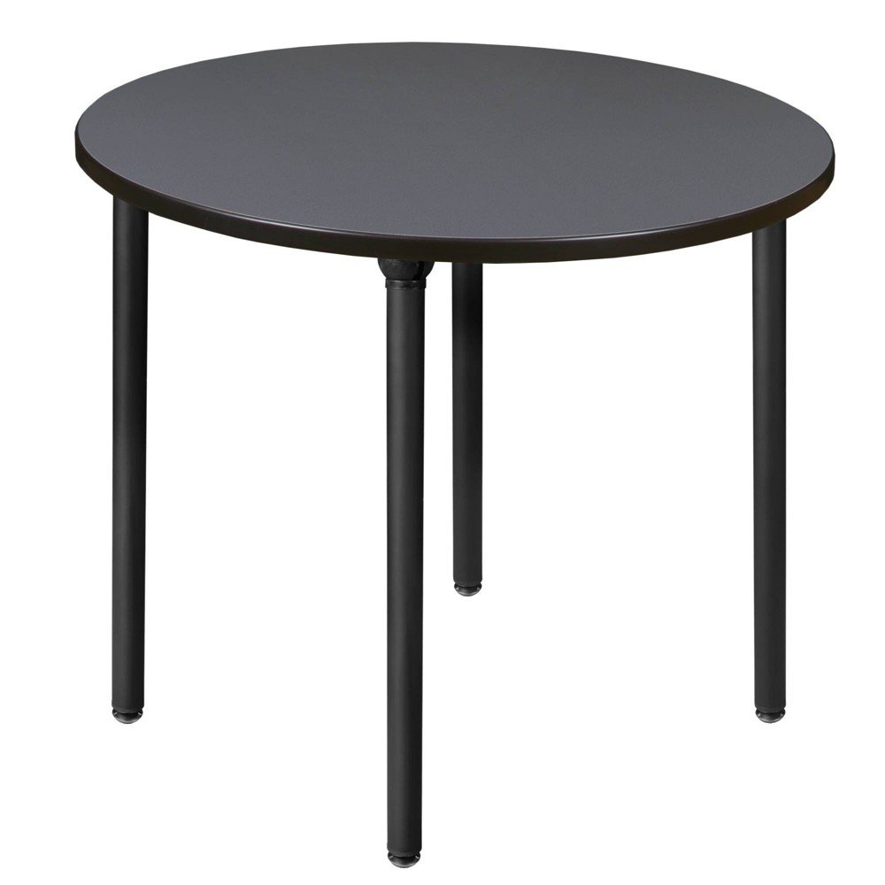 Photos - Dining Table 36" Medium Kee Round Breakroom Table with Folding Legs Gray/Black - Regenc