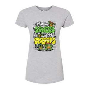 Women's - Teenage Mutant Ninja Turtles Mutant Mayhem - From The Sewers To The Streets Fitted Graphic T-Shirt - 1 of 2