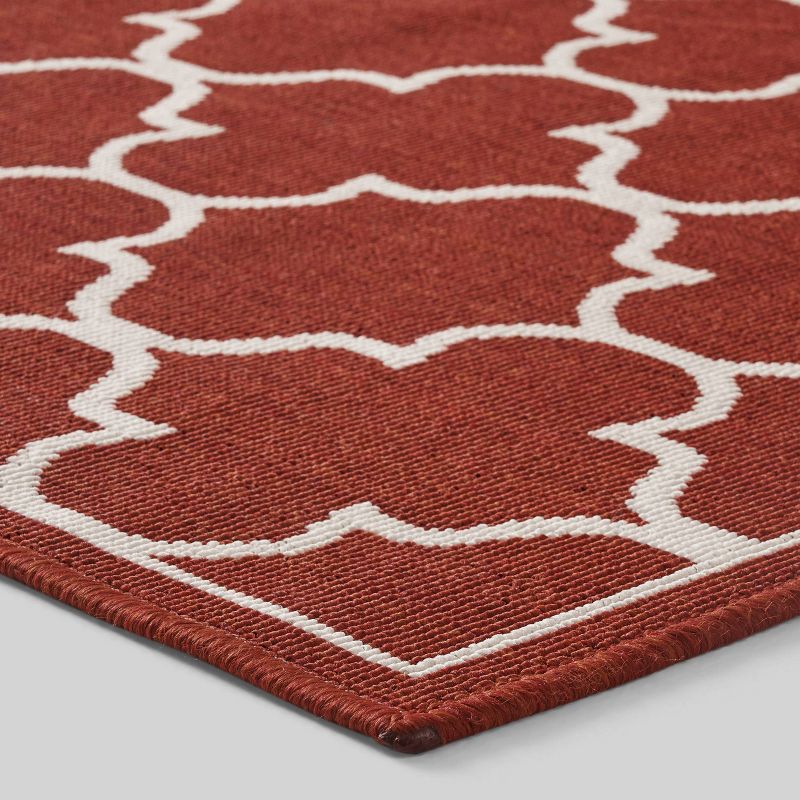 Thornhill Geometric Outdoor Rug Red/Ivory - Christopher Knight Home, 3 of 7