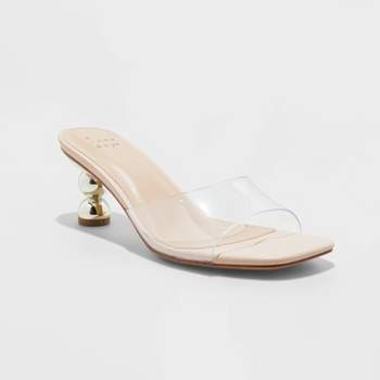 Women's Cami Mule Heels with Memory Foam Insole - A New Day™ Clear
