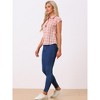 INSPIRE CHIC Women's Summer Plaid Short Sleeves Button Down Shirt - 3 of 4