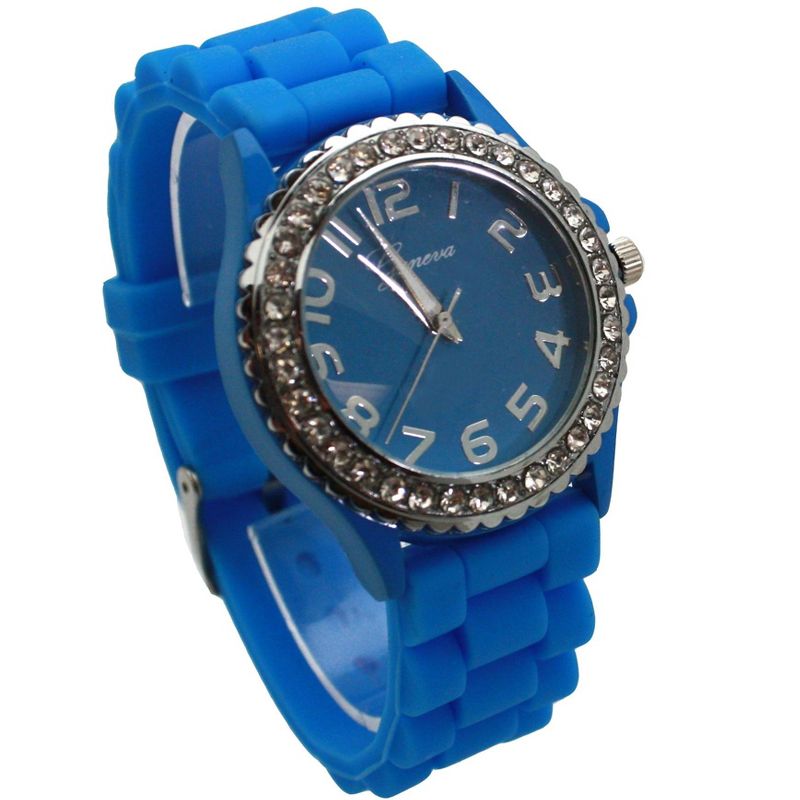 Olivia Pratt Every Day Silicone and Rhinestones Colorful Women Watch, 5 of 6
