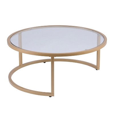 Set of 2 Emma Glam Nesting Cocktail Table Gold - Aiden Lane