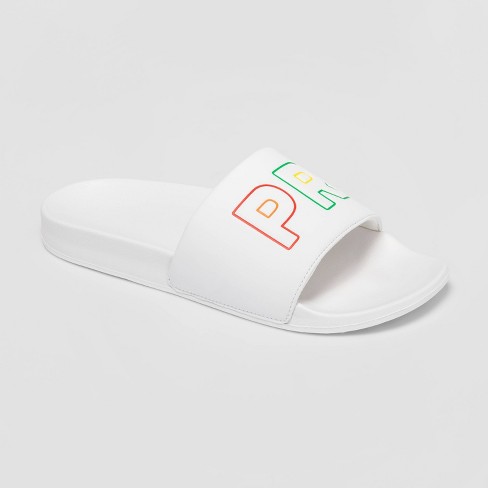 Pride Adult Slide Sandals - White L : Target