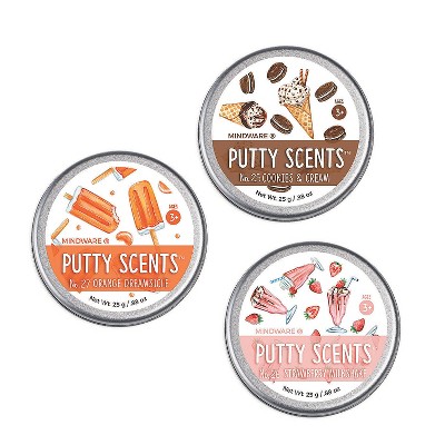 MindWare Putty Scents Set Of 3: Ice Cream Parlor - Science and Nature - 3 Tins