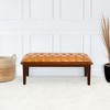 TiramisuBest Waterfall Entryway Bench - Beige Wood & Fabric, 52"W, 17.5x52x18 Inches - 4 of 4
