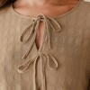 Women's Elegant Ribbed Lace-Up Loungewear Pajama Set - Cupshe - 2 of 4