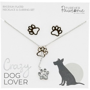 Pavilion Gift Company - Dog Lover - Rhodium Plated Adjustable Necklace and Earring Set - Jewelry Sets - 1 of 4