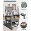 Adirondack Outdoor Patio Rocking Chair, All Weather HDPE Glider Rocker Chair with High Backrest for Porch Balcony Lawn, 380 Lbs Capacity - 2 of 4