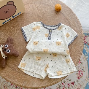 MyKids-Usa Baby Print Pattern T-Shirt Combo Shorts In Summer Sets - 1 of 4