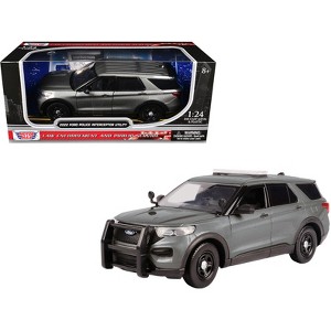 2022 Ford Police Interceptor Utility Unmarked Gray Metallic "Builder's Kit" 1/24 Diecast Model Car by Motormax - 1 of 4
