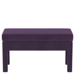 Upholstered Bench in Velvet Aubergine Purple - Threshold