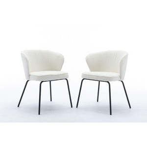 NicBex Fabric Dining Chair Set of 2 Modern Kitchen Upholstered Curved Backrest Chairs with Metal Legs - 1 of 4