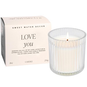 Sweet Water Decor Love You 11oz Ribbed Candle with Gift Box - 1 of 3