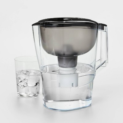 Water Filtration Pitcher Black 10 Cup Capacity - up&up™: Dishwasher-Safe, 2 Filters, Electronic Change-Filter Indicator