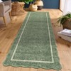 Scalloped Washable Bordered Living Room Bedroom Rug, Ultra Thin Non Slip Indoor Farmhouse Carpet for Dining Room - 3 of 4