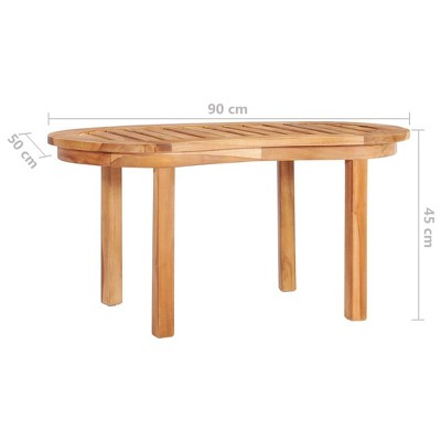 Oval Teak Wood Coffee Table for Indoor/Outdoor Use