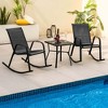 Costway 2 PCS Patio Rocking Chair Heavy-Duty Metal Rocker Outdoor Anti-Slip Black - 2 of 4