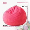 Itopfox Teardrop Bean Bag Chair with Memory Foam Filled, Soft Corduroy Cover, Compact Beanbag Sofa for Lounge, Reading, and Relaxing (Pink) - 2 of 4