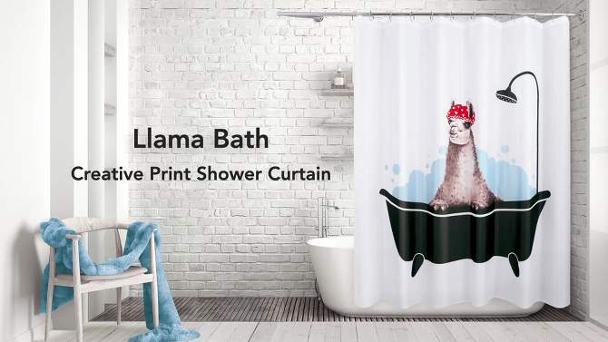 Llama Bath Shower Curtain - Allure Home Creations, 2 of 7, play video