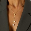 Ross-Simons Italian 6-8mm Cultured Pearl Lariat Necklace in 18kt Gold Over Sterling Size 22 - 2 of 3