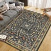 Coolmee Living Room Rugs Washable Boho Vintage Floral Soft Non Slip Rug Low Pile Carpet for Bedroom Dining Room Office Decor Indoor Black - 4 of 4