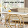 Lirago, 4-Tier Entryway Table with Circular Metal Frame, Made of Engineered Wood & Metal,11.81"D x 41.34"W x 31.5"H,Rustic White - 4 of 4
