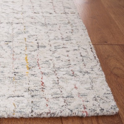Elegant Grey and Ivory Hand-Tufted Wool Area Rug 8' x 10'