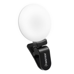 Insten Video Conference Lighting Kit, LED Mini Ring Lights Clip on (Small, Thumb Size Clip) for Phone & Tablet, Dimmable, Button Control - 1 of 4