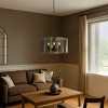 ALOADECOR 5-Light 20'' Modern Smoked Glass Drum Brass Chandelier Dimmable and Ajustable For Dining Room Living Room - 4 of 4
