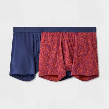 Men's Floral Boxer Briefs 2pk - Goodfellow & Co™ Dark Orange/Red