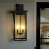 HANPURE Modern Outdoor Wall Lanterns: Black Frame, Clear Glass, 4 E12 Sockets, Weatherproof Sconces for Porch/Garden/Patio (No Bulbs) - 2 of 4