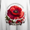 Memorial Day Poppy In Memory Of The Many Women’s White Crew Neck Short Sleeve Crop Top - 2 of 3