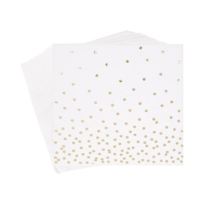 30ct Disposable Lunch Napkins with Foil Gold - Spritz&#8482;