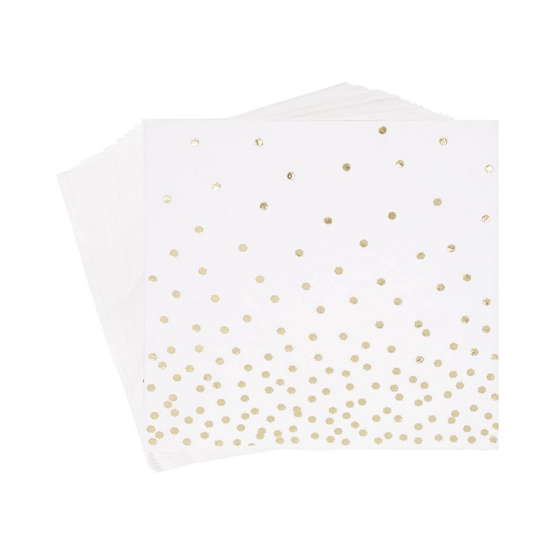 30ct Disposable Lunch Napkins with Foil Gold - Spritz&#8482;, 2 of 5