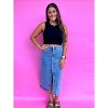 Women's Asher Mid Rise Stretch Midi Denim Skirt - Blue B - 3 of 4