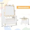 Costway 4-in-1 Kids Art Easel with Stool with Magnetic Whiteboard Chalkboard & Paper Roll Gray/Natural - 3 of 4