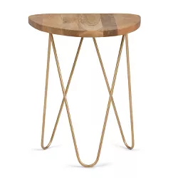 18" Tillman Metal and Wood Accent Table Natural/Gold - WyndenHall