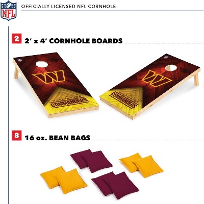 Washington Commanders 2'x4' Wood Cornhole Set with Bean Bags