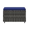 vidaXL Patio Footrest with Cushion Gray Poly Rattan - 4 of 4