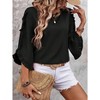 Coolmee 3/4 Length Sleeve Womens Tops Ruffles Sleeve T Shirts Crew Neck Dressy Casual Tunic Blouses - 2 of 4