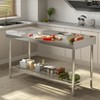Stainless Steel Prep Table with Backsplash | Heavy-Duty Adjustable Commercial Work Table for Kitchen, Restaurant & Home Use - 3 of 4