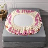 Pink mushroom pattern bedding set, floral design, suitable for children, boys, girls, and teenagers, Four-piece set - 3 of 4