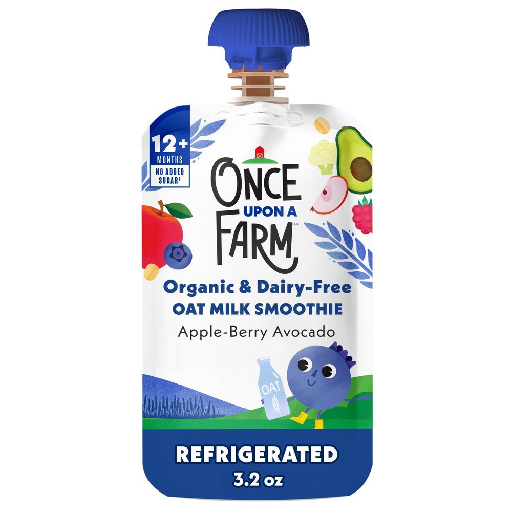 Once Upon A Farm Organic Dairy Free Apple-Berry Avocado Oat Milk Smoothie - 3.2oz