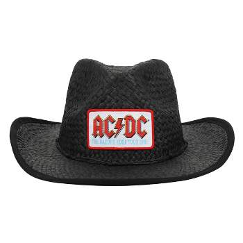 ACDC Logo Patch Straw Cowboy Hat